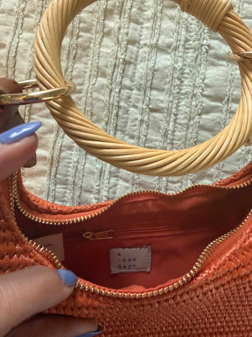 a new day Orange Woven Ring-Handle Clutch - Picture 2 of 6